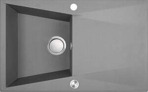 Laveo Grenada, chiuvetă granit cu 1 cameră 780x480x204 mm, gri, LAV-SBG_511T