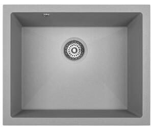 Laveo Ibiza, chiuveta granit cu 1 camera 560x460x220 mm, gri, LAV-SBI_510U