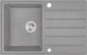 Laveo Margarita, chiuveta granit cu 1 camera 790x490x230 mm, gri, LAV-SBM_511T