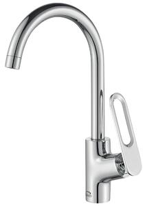 Laveo Tierra, baterie pentru chiuveta cu pipa in forma de U h-355, crom, LAV-BAJ_068D