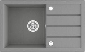 Laveo Trzynastka, chiuvetă granit cu 1 cameră 790x480x185 mm, gri, LAV-SBP_511T