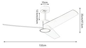 ZEVENTI - Ventilator de tavan cu LED ORVIETO LED/18W/230V Wi-Fi Tuya negru + telecomandă