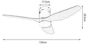 ZEVENTI - LED ventilator de tavan PADUA LED/18W/230V Wi-Fi Tuya alb/maro + telecomandă