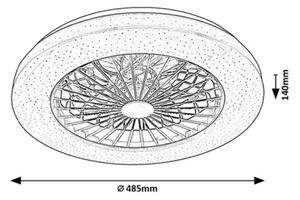 Rabalux 71329 - LED lampă reglabilă DALFON 48W/230V 3000-6500K cu ventilator și