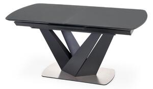 Masă Houston 1238Negru, Gri inchis, 8x9x16cm, ExtensieExtensie, MDF, Sticlă călită, Metal