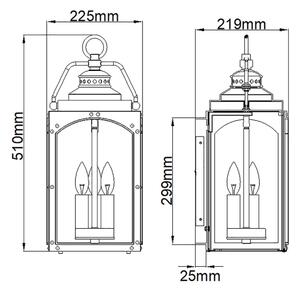 Aplică de exterior Feiss FE-RANDHURST-L-CO RANDHURST 3xE14/40W/230V IP44