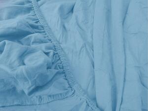 Cearşaf de pat din jerseu albastru deschis 160 x 200 cm