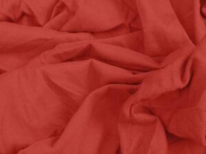 2x lenjerie de pat de flanel CERBUL DE CRACIUN rosu + cearceaf jersey EXCLUSIV rosu 180 x 200 cm