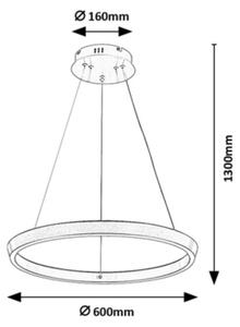Rabalux 72402 - Lustra LED reglabilă suspendată pe cablu NEVIRA LED/36W/230V 3000-6500K+telecomandă