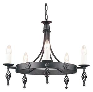 Lustră pe lanț Elstead BY5-BLACK BELFRY 5xE14/60W/230V