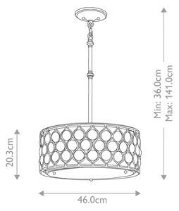 Lustră pe tijă Feiss FE-LUCIA-B LUCIA 3xE27/60W/230V