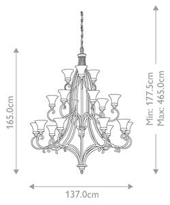 Lustră pe lanț DRAWING Feiss FE-DRAWING-ROOM18 ROOM 18xE27/60W/230V