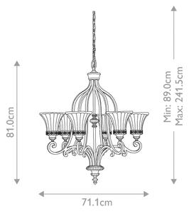 Lustră pe lanț DRAWING Feiss FE-DRAWING-ROOM6 ROOM 6xE27/60W/230V
