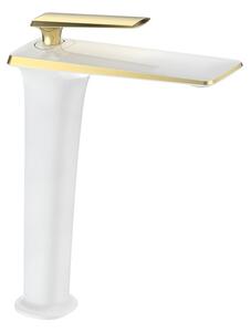 Robinet pentru chiuveta Mexen Purus, alb-auriu, 745810-25