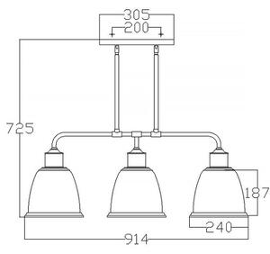 Lustră pe tijă Feiss FE-HOBSON-3P-SN HOBSON 3xE27/60W/230V