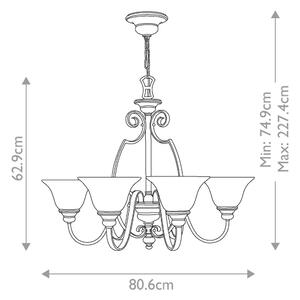 Lustră pe lanț Hinkley HK-CELLO6 CELLO 6xE27/60W/230V