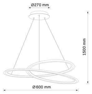 Lustră LED pe cablu TANGO LED/44W/230V 4000K d. 60 cm negru