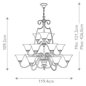 Lustră pe lanț Hinkley HK-CELLO15 CELLO 15xE27/60W/230V