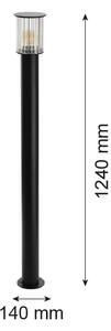 Lampă de exterior Argon 8750 NORFOLK 1xE27/15W/230V IP44 124cm negru