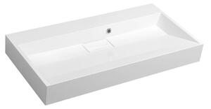 Sapho AMUR, chiuveta 90x46cm, marmura turnata, fara orificiu pentru robinet, alb, 55032-0