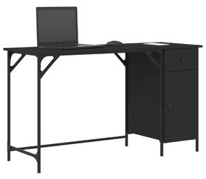 Birou de computer, negru, 131x48x75 cm, lemn prelucrat