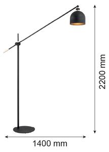 Lampadar DETROIT 1xE27/15W/230V negru Argon 4735