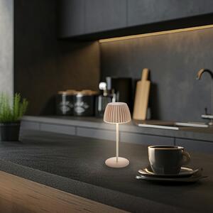 Briloner Lampa de masă cu LED și baterie reîncărcabilă Brilo unplugged Riffle, 20 cm, bej, reglabil, Bej, Camera de zi / sufragerie, Metal