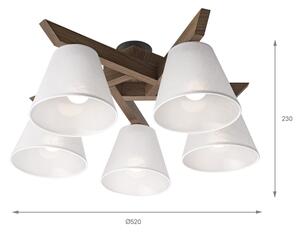 Lustră LED aplicată Brilagi ANTHONY 5xE14/40W/230V stejar nuc/alb