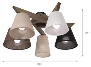 Lustră LED aplicată Brilagi ANTHONY 5xE14/40W/230V stejar nuc