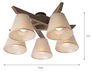 Lustră LED aplicată Brilagi ANTHONY 5xE14/40W/230V stejar nuc/bej