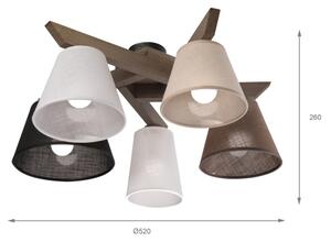 Lustră LED aplicată Brilagi ANTHONY 5xE14/40W/230V stejar nuc