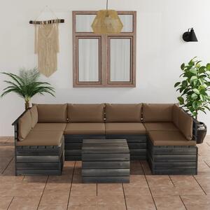 Set mobilier grădină din paleți, cu perne, 7 piese, lemn de pin