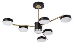 Lustră LED pe tijă 6xLED/7W/230V + LED/6W auriu/negru