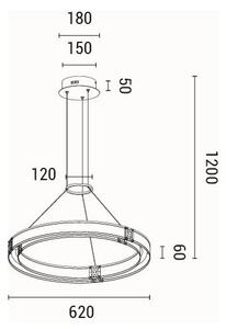 Lustră LED pe cablu LED/21W/230V 3000K 42x120 cm