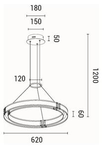 Lustră LED pe cablu LED/33W/230V 3000K 62x120 cm
