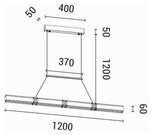 Lustră LED pe cablu LED/21W/230V 3000K 45x120 cm
