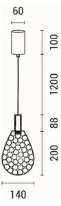 Lustră LED pe cablu LED/6,3W/230V 3000K auriu d. 14 cm