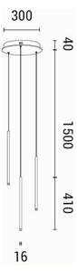 Lustră LED pe cablu LED/6W/230V 3000K d. 30 cm