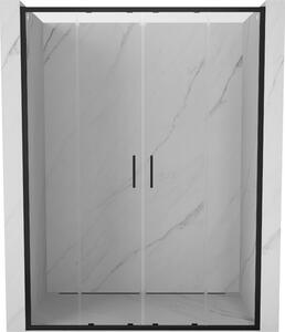 Mexen Exo, culisant cu 2 aripi 130x200 cm, sticlă transparentă de 6 mm, profil negru, 8152-130-000-70-00