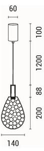Lustră LED pe cablu LED/6,3W/230V 3000K crom lucios d. 14 cm