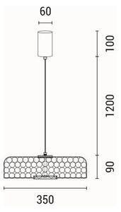 Lustră LED pe cablu LED/10W/230V 3000K auriu d. 35 cm