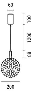 Lustră LED pe cablu LED/6,3W/230V 3000K auriu d. 20 cm