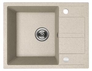 Kuchinox Viti, chiuveta granit 1 compartiment 560x440x175 mm + sifon, bej, LAV-SBX_413Y
