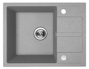 Kuchinox Viti, chiuveta granit cu 1 compartiment 560x440x175 mm + sifon, gri, LAV-SBX_513Y