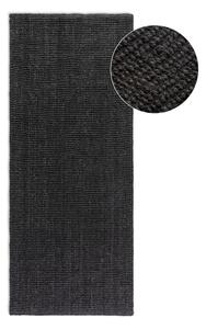 Covor tip traversă negru din iută 80x200 cm Bouclé – Hanse Home