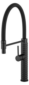 Gamma Full Pro, baterie pentru chiuvetă înaltă cu braț elastic, negru mat, GMA-BFLP-BK