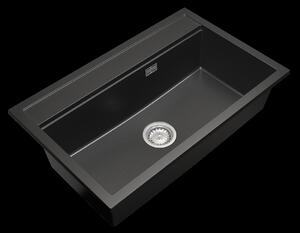 Gamma Advance, chiuvetă granit cu 1 compartiment 805x505x210 mm, negru, GMA-ZLE000120
