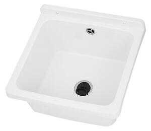 Gamma Riva, chiuveta universala din plastic 40x38x22,8 cm + sifon, 1 camera, alb, GMA-KGR40-WH
