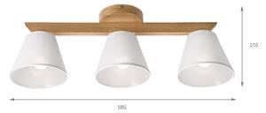 Lustră aplicată Brilagi ANTHONY 3xE14/40W/230V stejar/alb