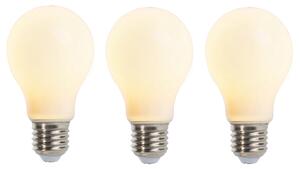 Set de 3 becuri cu filament LED E27 reglabile cu intensitatea luminii, mat, 5W, 380lm, 2350K